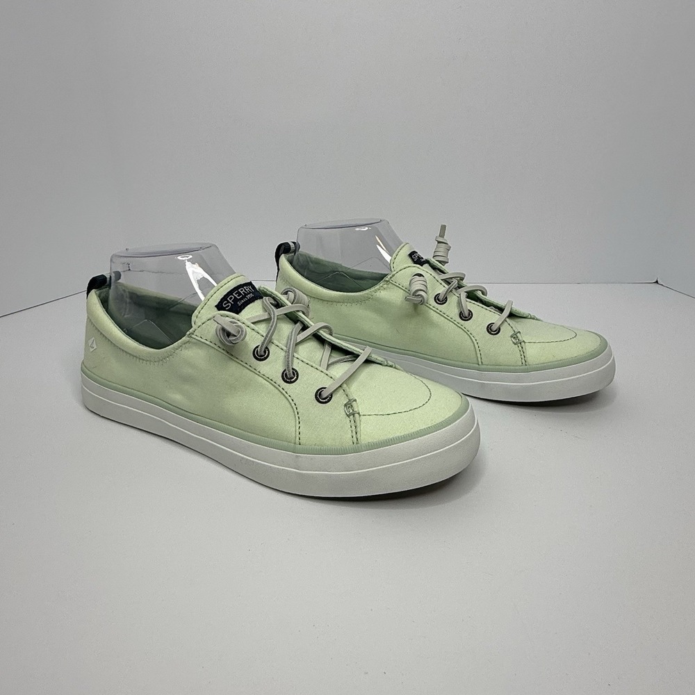 Sperry Women's Top Sider Canvas Sneakers Boat Shoes Mint Green STS84905 Size 8.5